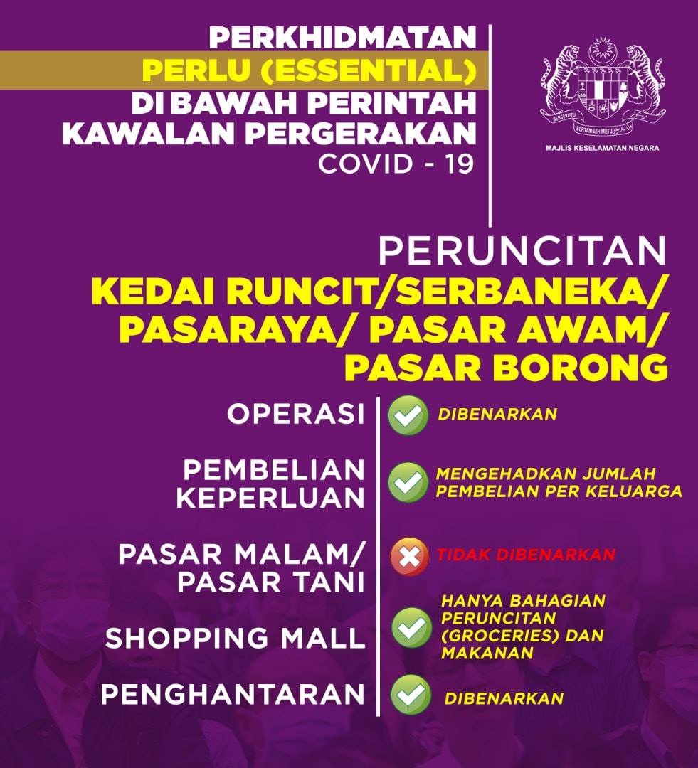 Perintah Kawalan Pergerakan: Perkhidmatan Perlu dan Bukan 