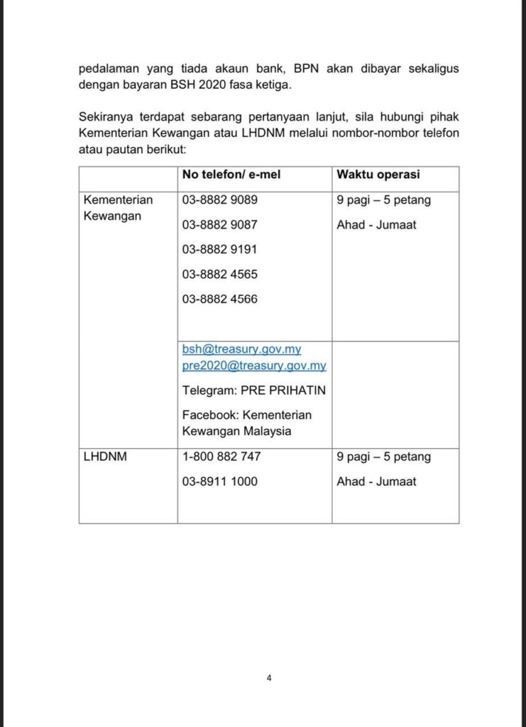 Pembayaran Bantuan Prihatin Nasional (BPN) Fasa Pertama 